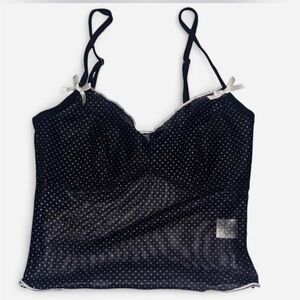 NEW L.A Hearts PacSun Black Polka Dot Camisole Top